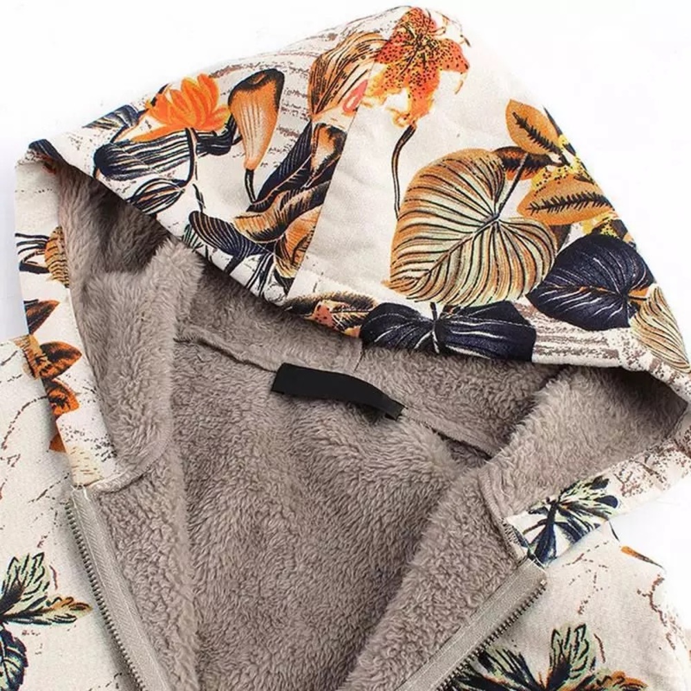 FINAL SALE! ❤️Navy blue floral light zip-up hoodie - Picture 9 of 14
